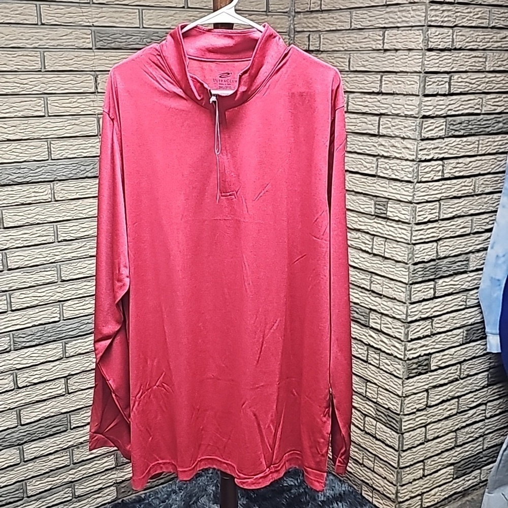 NWT Ultra Club  Mens Cool and Dry 1/4 Zip Pullover Sz 2XL